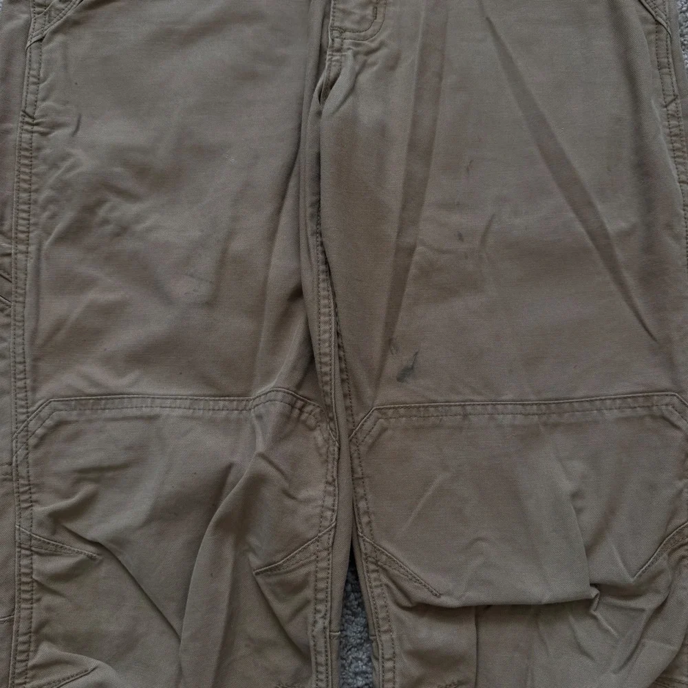 VINTAGE CARHARTT FULL SWING RELAXED FIT CARGO CARPENTER GRAY WORK PANTS / 33X31